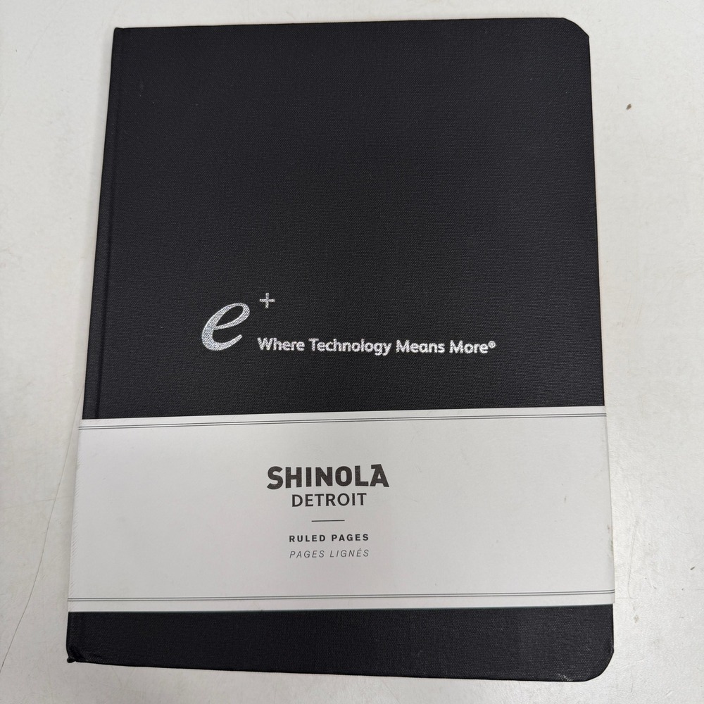 Shinola Notebook Unisex Large Jet Black Ruled Linen Hardcover S0710010921
